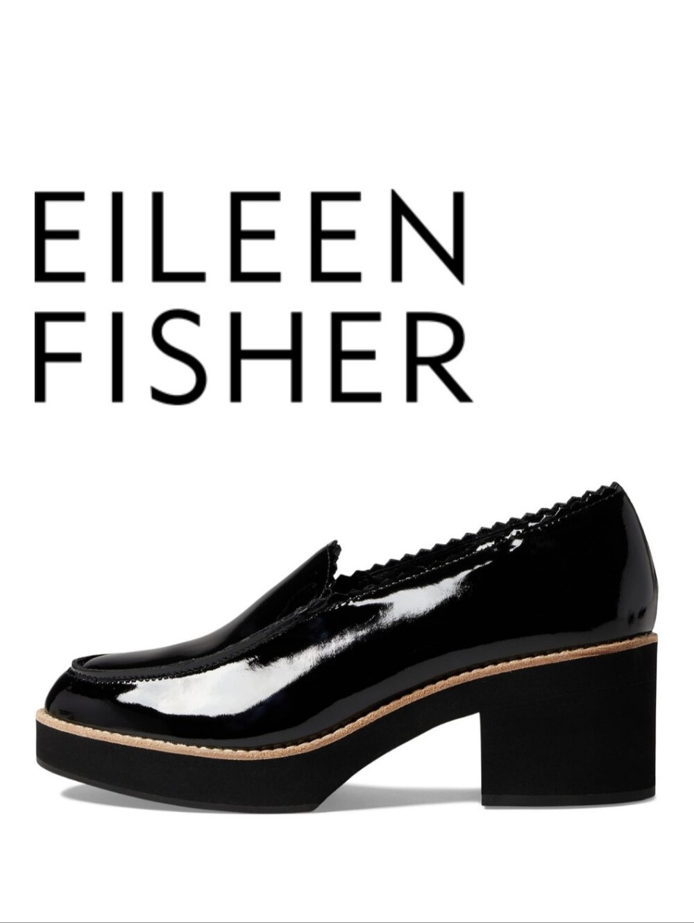 Eileen Fisher - Harria - Black Patent Leather - Size 5